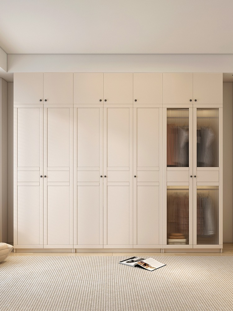 [Pre-order] Cream Wardrobe with Glass Door in Light Luxury French Style ...