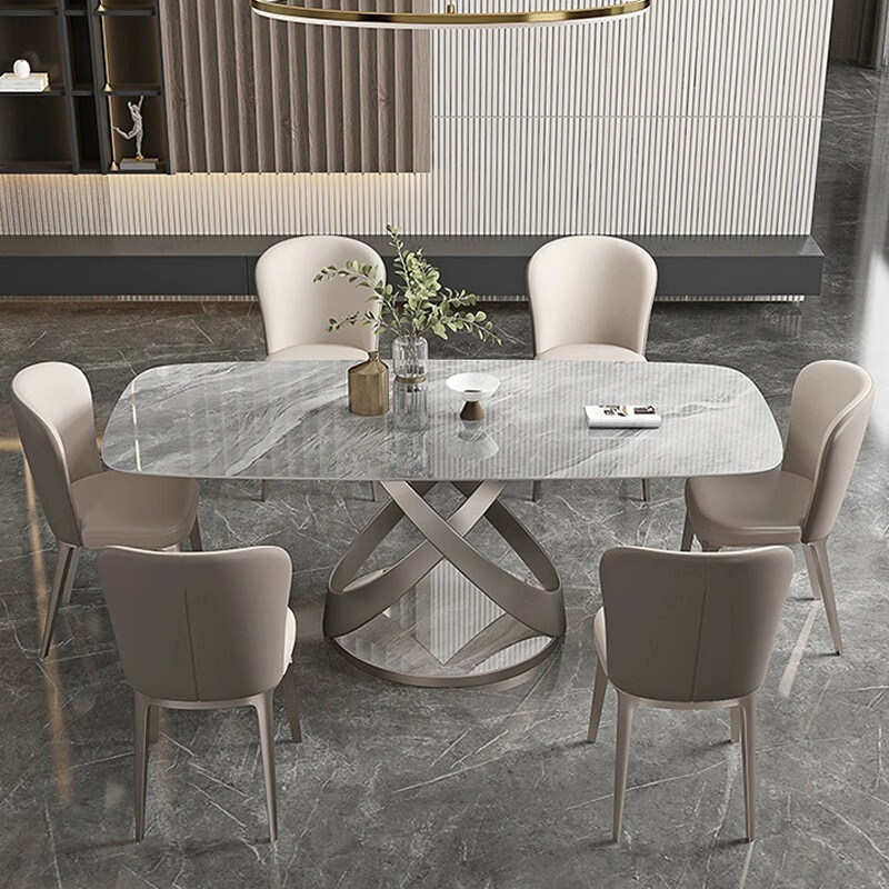 [Pre order]Slate dining table and chair combination modern light luxury ...
