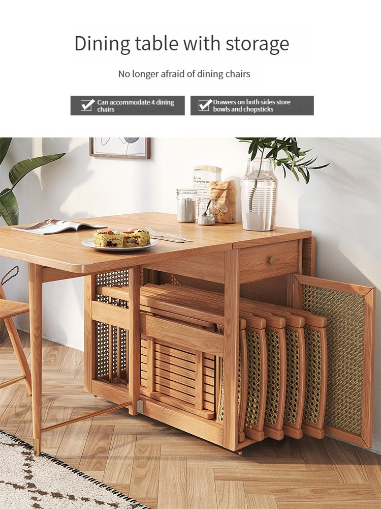 [Pre-order] Nordic Foldable Rectangular Dining Table and Chairs – with ...