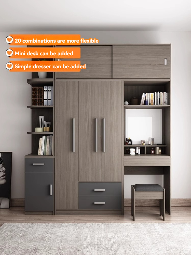 Wardrobe Computer Desk 【Pre order】MuYuewardrobe, desk, one piece combination bedroom, small ...