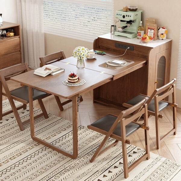 Japanese solid wood dining table, island table, integrated household ...