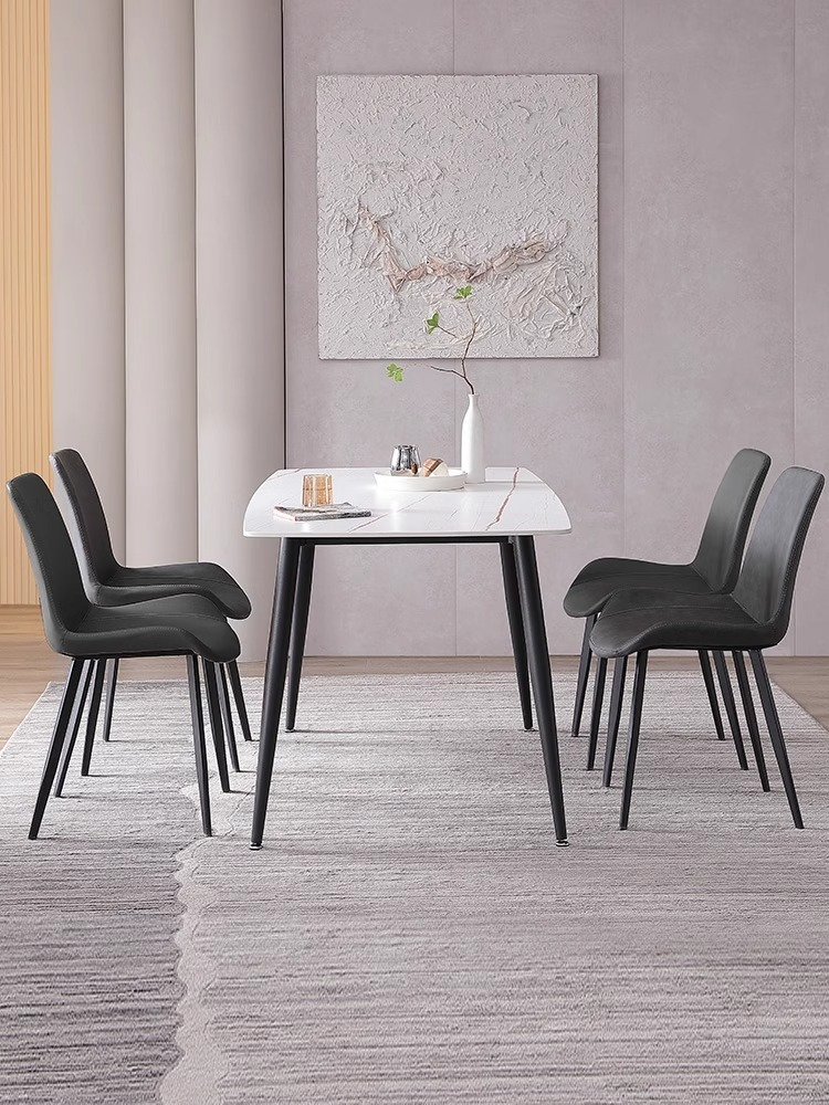 [Pre-order] Nordic Light Luxury Rock Slab Top Dining Table and Chairs ...