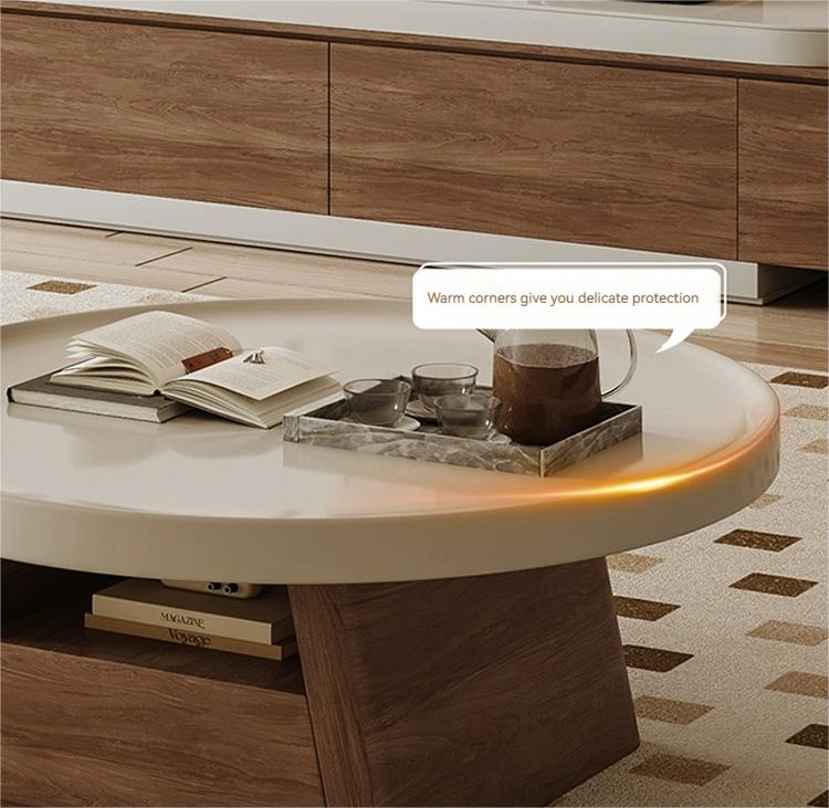 Tea table living room household small apartment simple size round tea ...