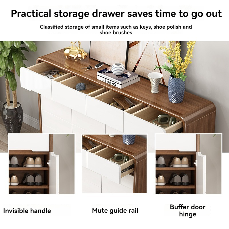 [Pre-order] Nordic White Shoe and Console Cabinet – with Drawers and ...