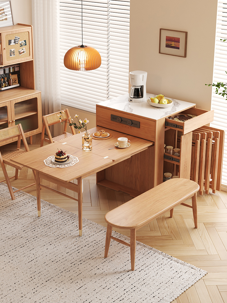 [Pre-order] Expandable Folding Dining Table and Chair Set with Stone ...