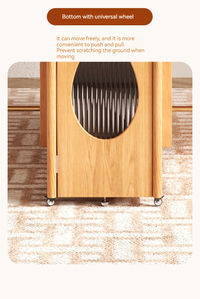 Energy-added Nordic solid wood telescopic folding round dining table ...