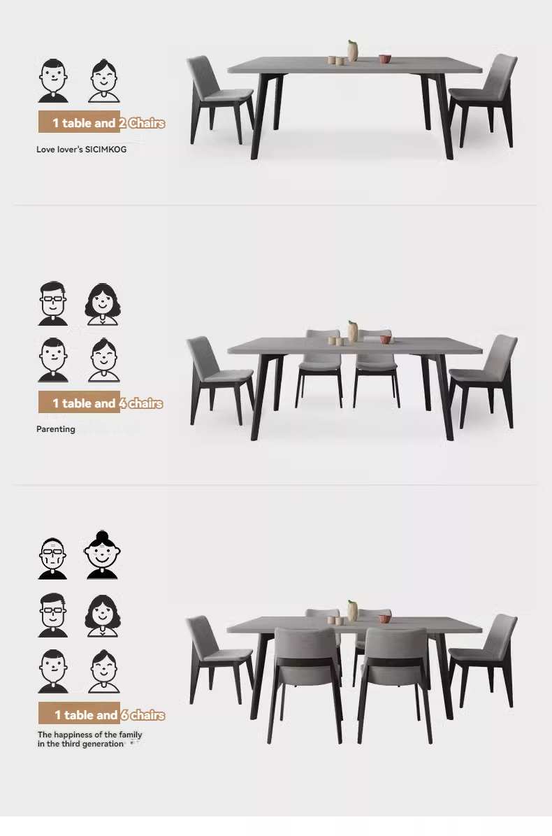 Pre order 】 Wood Moon Nordic Long Dining Table Modern Simple Solid Wood ...
