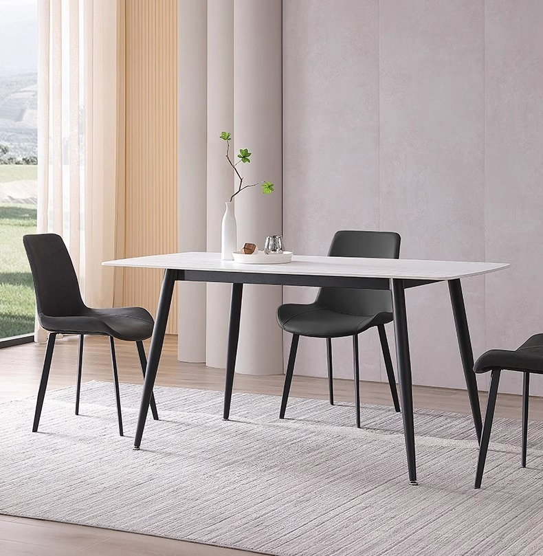 [Pre-order] Nordic Light Luxury Rock Slab Top Dining Table and Chairs ...