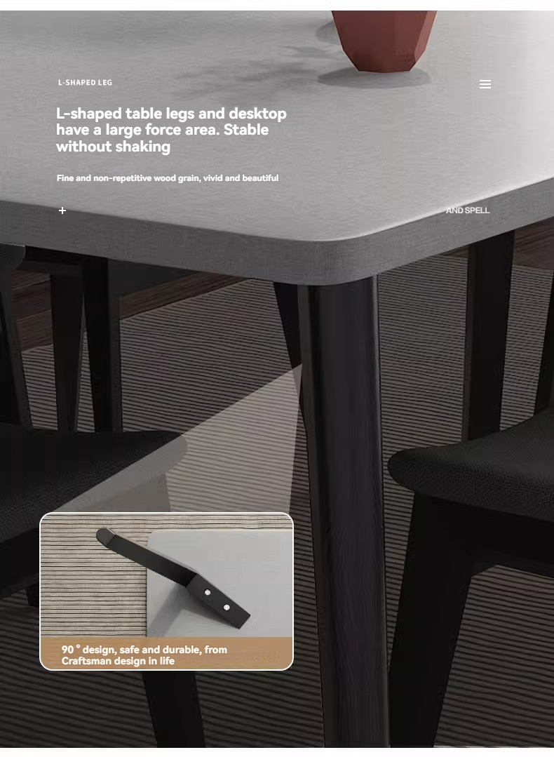 Pre order 】 Wood Moon Nordic Long Dining Table Modern Simple Solid Wood ...